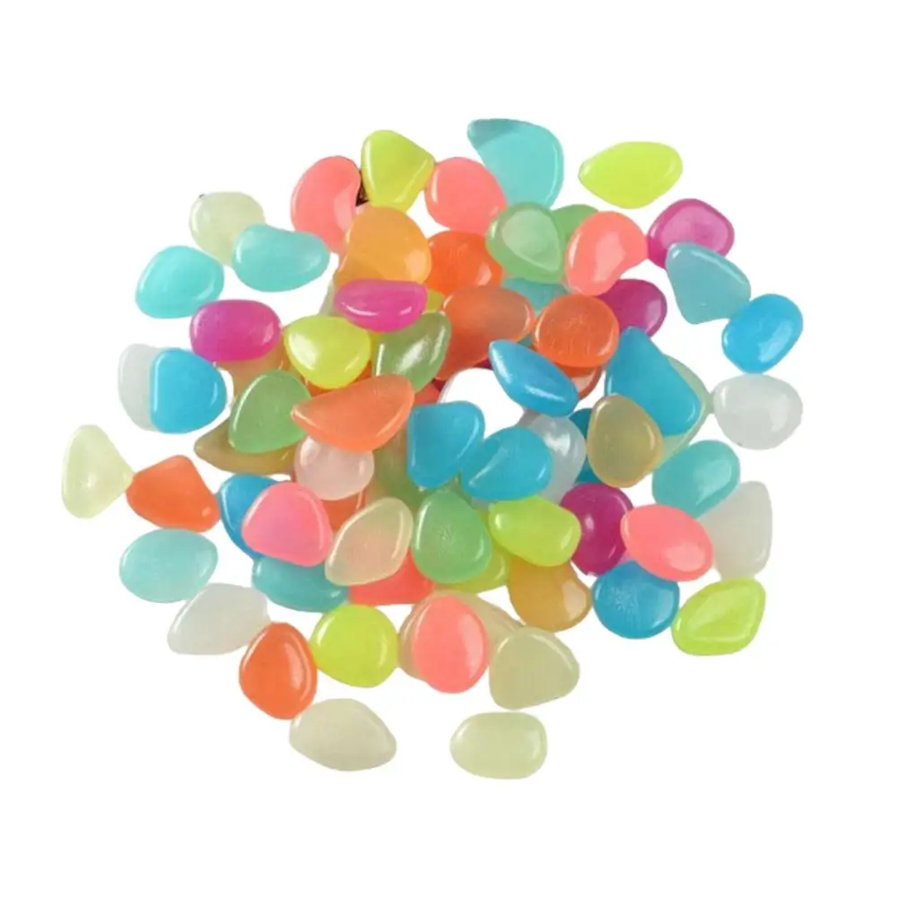 100PCS Luminous Stones for Fish Tank and Garden Decoration Light Activated Glow Pebbles Safe for Aquatic Environments