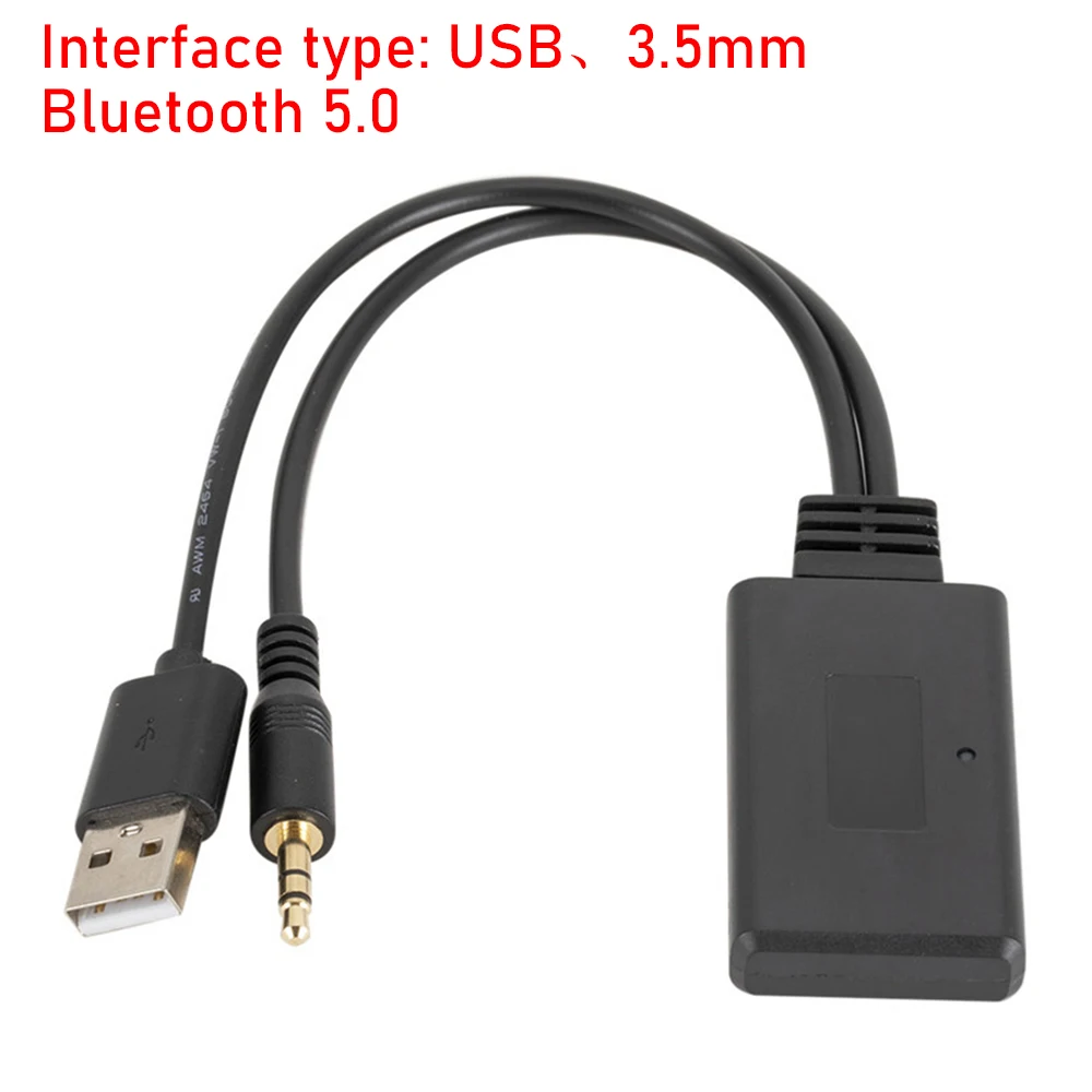 Universal Car Bluetooth 5.0 Receiver USB 3.5mm AUX Wireless Audio Adapter Music Player for BMW Vehicle Audio Accessories