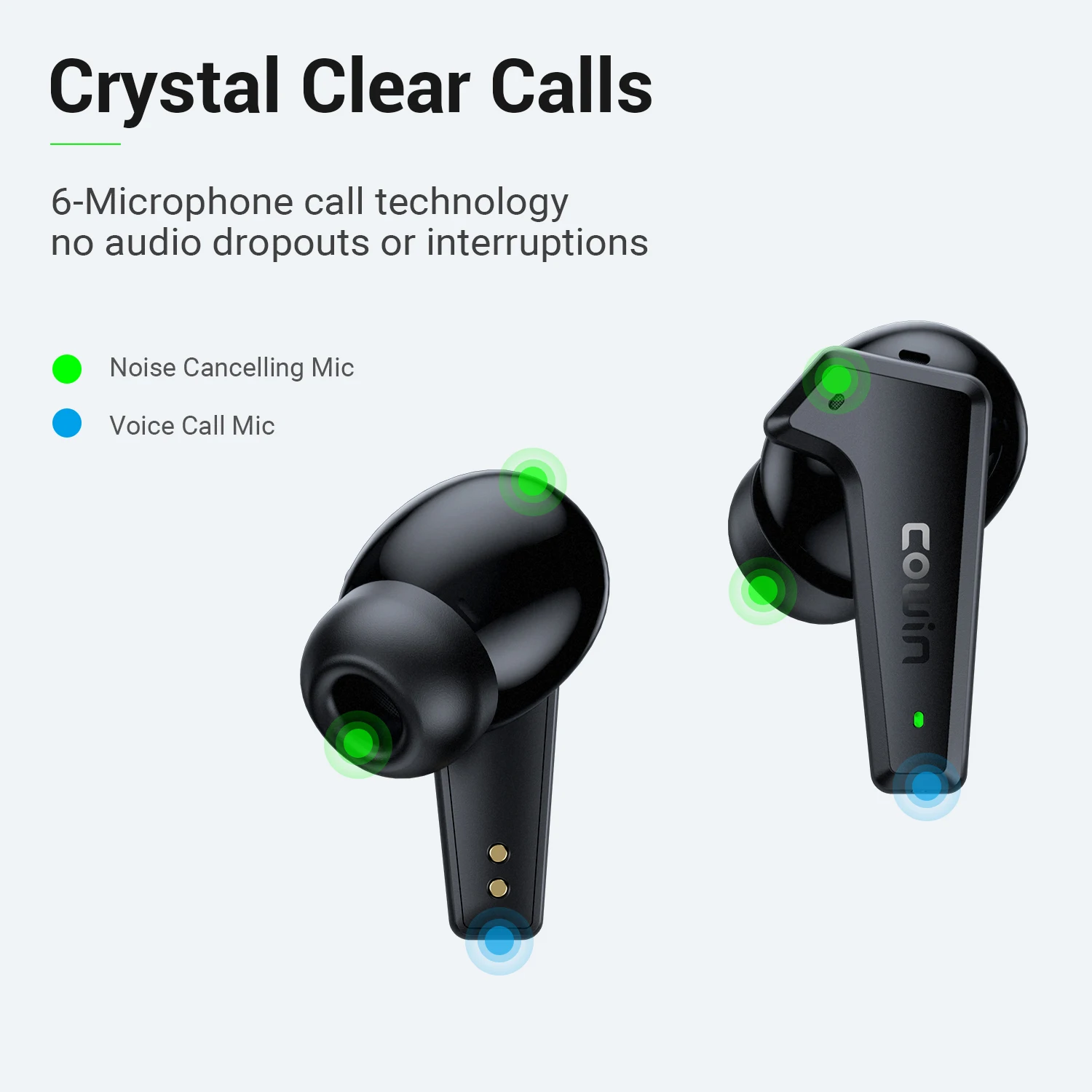 Cowin ApexElite [Ditingkatkan] Headphone Nirkabel Noise Cancelling Aktif Hybrid Bluetooth 5.2 Earphone HiFi Earbud Olahraga ANC