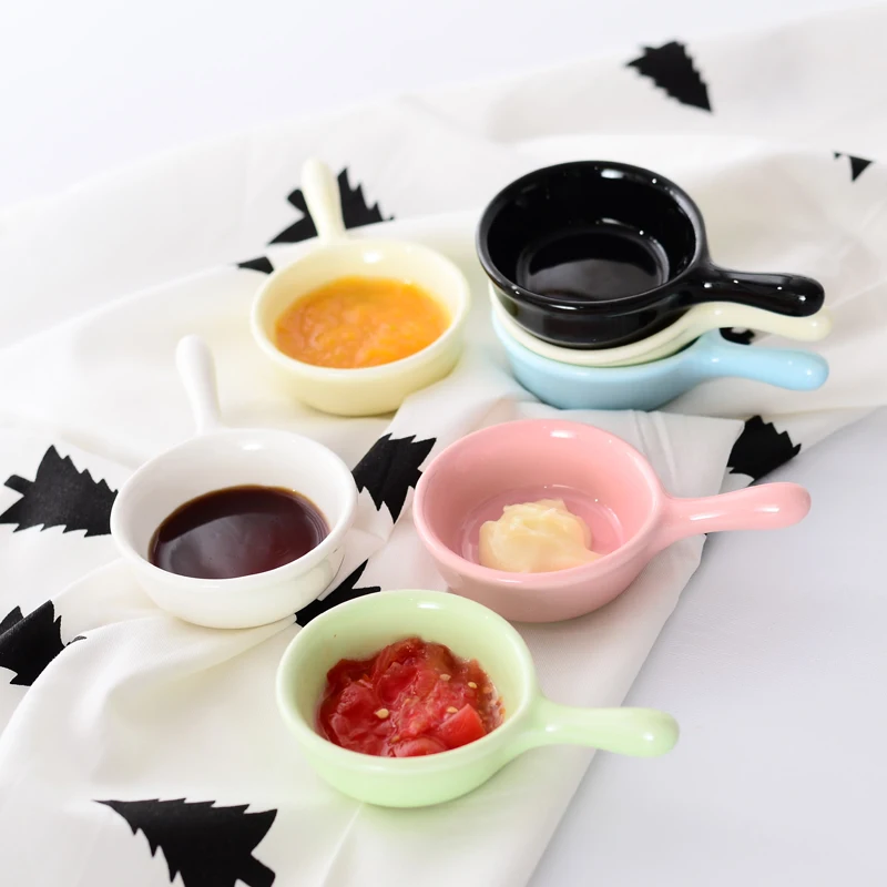 Home Kitchen Supplies Ceramic Handle Soy Sauce\ Seasoning Dish Japanese Mini Wasabi\Jam Dish\side Dish\vinegar Dish Dropshipping