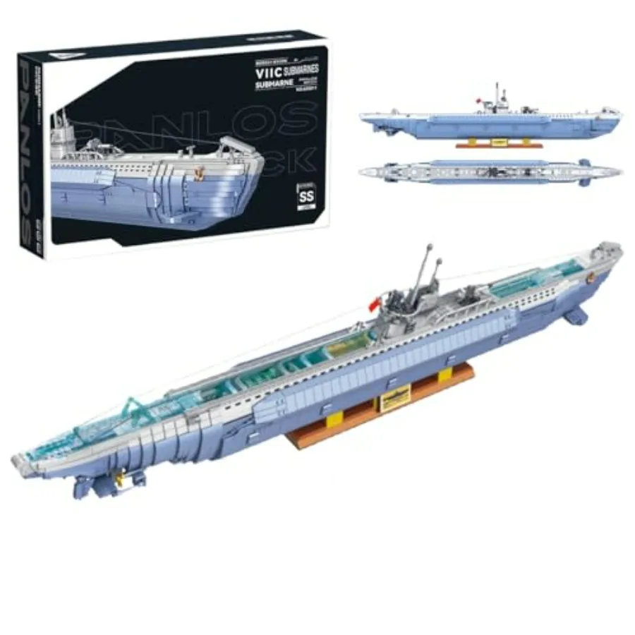 Military Submarine Model Building Kit for Adults WW2 U-Boat Sets with 6172 Pcs RC Submarine Toy Army Battleship Building Block