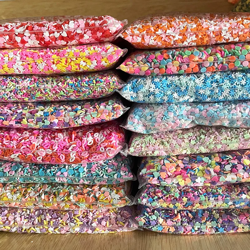 500g Soft ceramic Mixed Flower & Fruit Polymer Clay Slices - DIY Nail Art Filler Material,  Slices for Creative Manicures