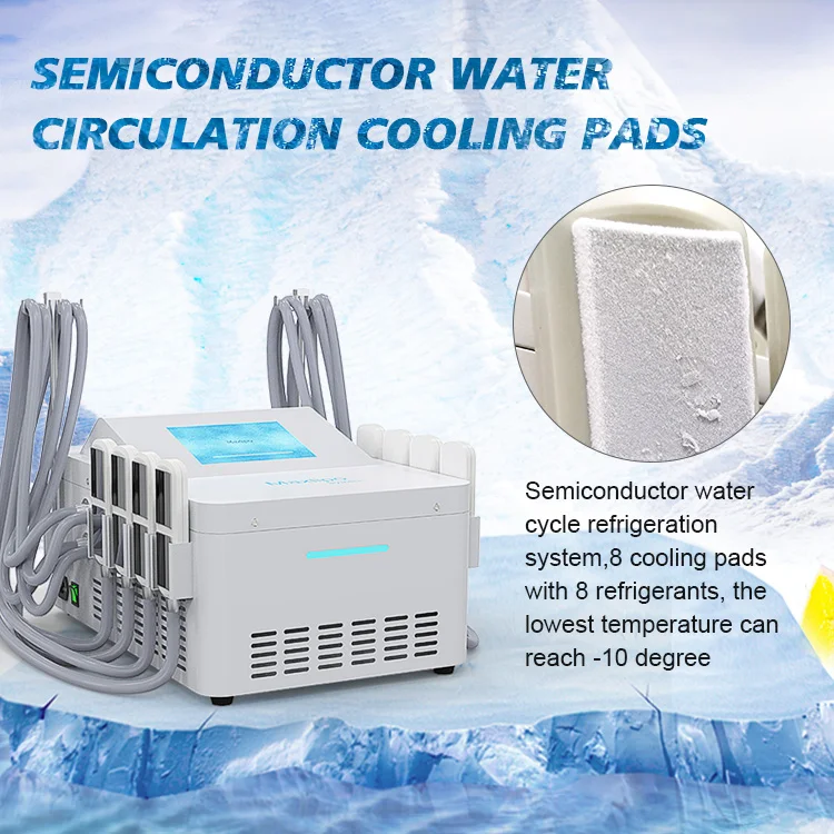 Maxlipo Body Contouring Beauty Machine 8 Cooling Plates EMS Muscle Stimulation Dual Mode 8 Inch Touch Screen For Salon Body Shap