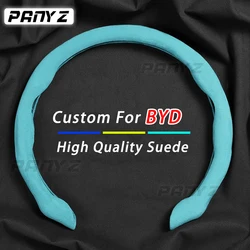 Non-slip Car Steering Wheel Cover Suede For BYD Tang EV600 Han EV Yuan PLUS ATTO 3 Song Pro MAX DMI Car Accessories