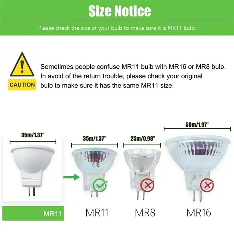 abbo-mr11-gu40-3w-12v-ac-dc-led電球-6個入り、両端ピン式、暖色系白色-2700k-3000k、屋内・屋外の景観照明用低電圧スポットライト。