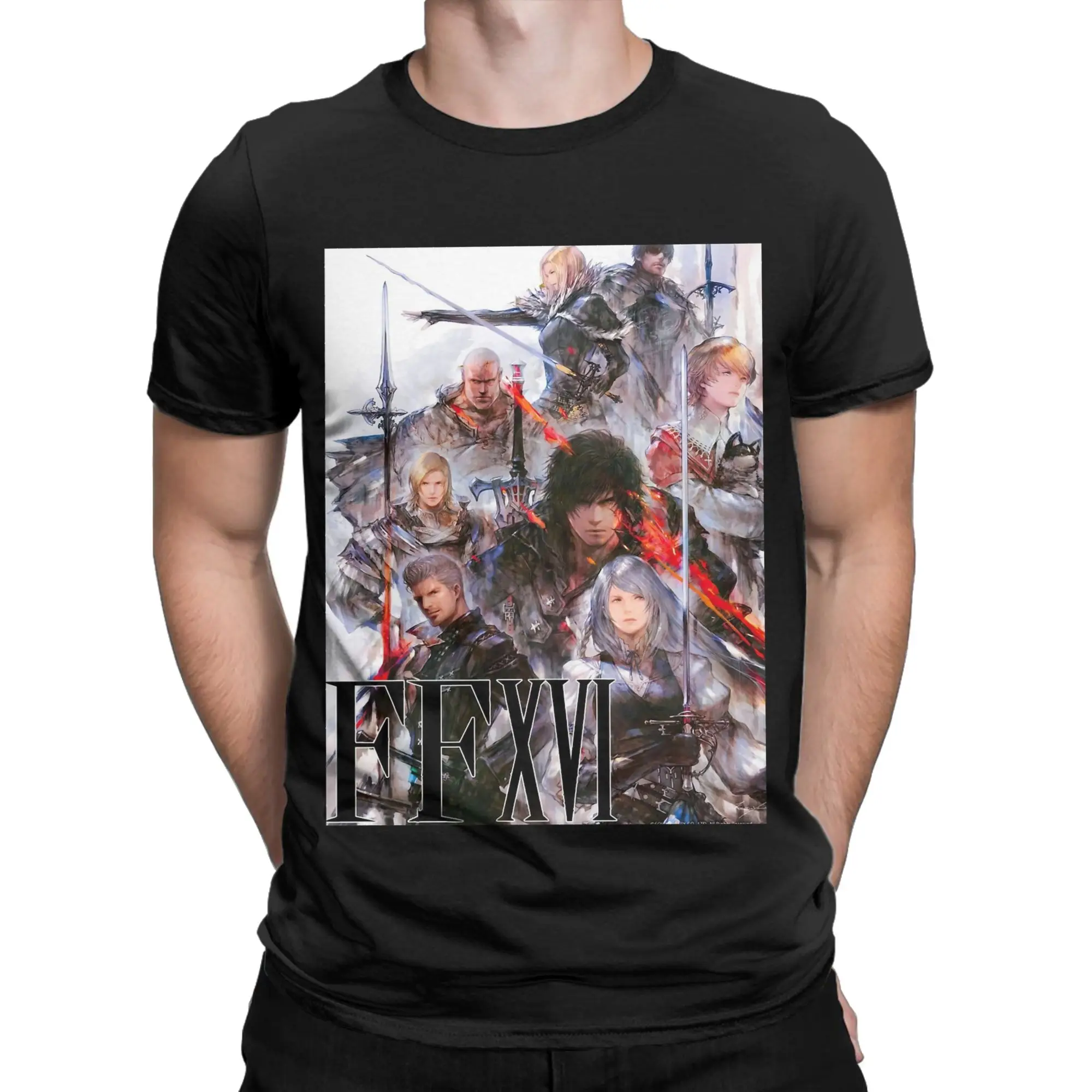 XVI 16 Dominants Rare Graphic 100% Cotton T-Shirt fFinal Fantasy Tops Tees For Men