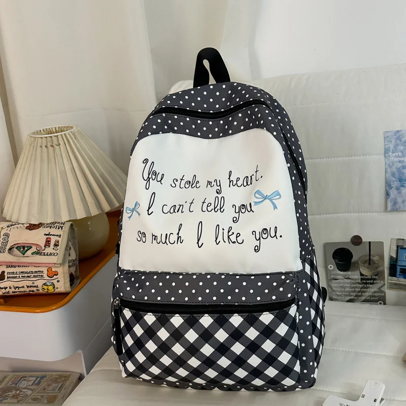 New school backpack for girls in grades three to six, designed to reduce load and protect the spine, ultra-lightweight and large