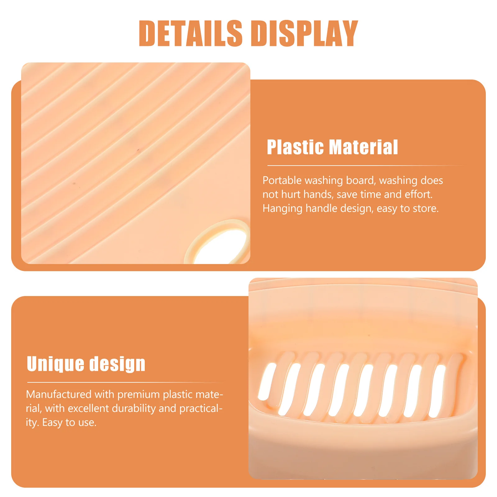 

Household Plastic Wash Board Thickened Laundry Washboard Portable Hand Scrubbing Board Non-Slip Hand Washboard