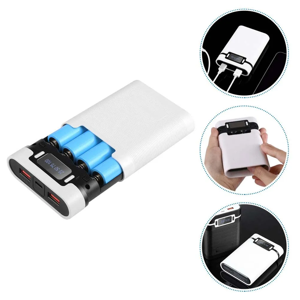 

Dual USB Box 4 Slots 18650 Power Bank Case Rechargeable Portable DIY Power Bank Box Mobile