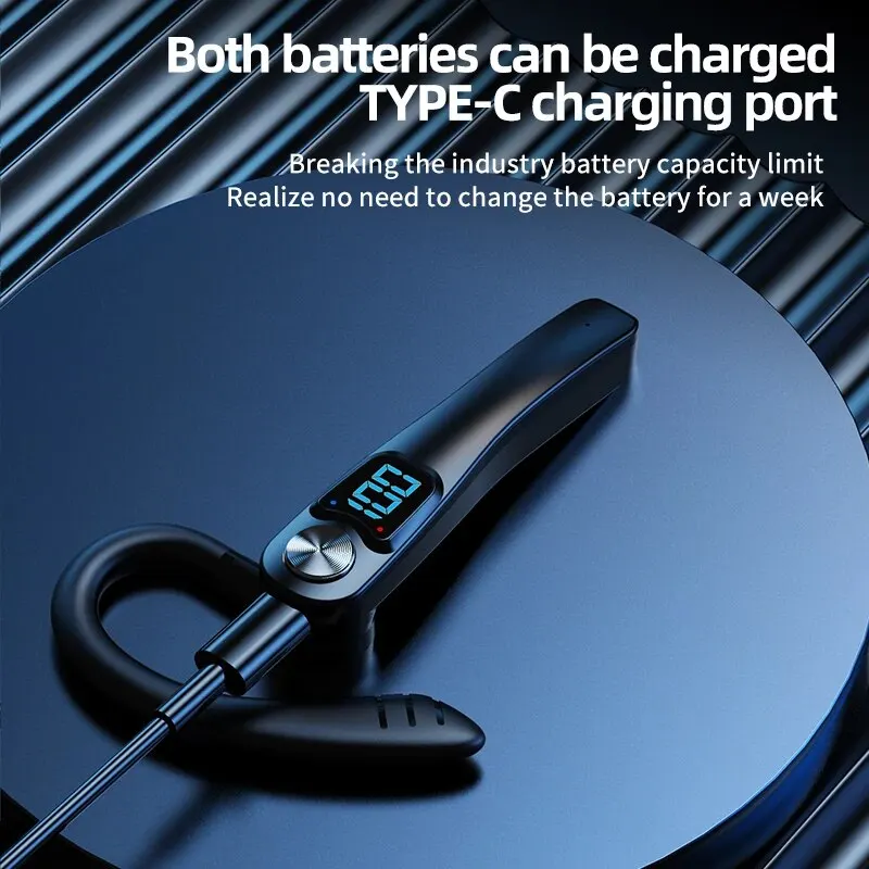 Kabellose Kopfhörer mit Mikrofon, Bluetooth-Kopfhörer, ENC-Geräuschunterdrückung, Freisprech-Headset, Business-Ohrhörer, Fahren