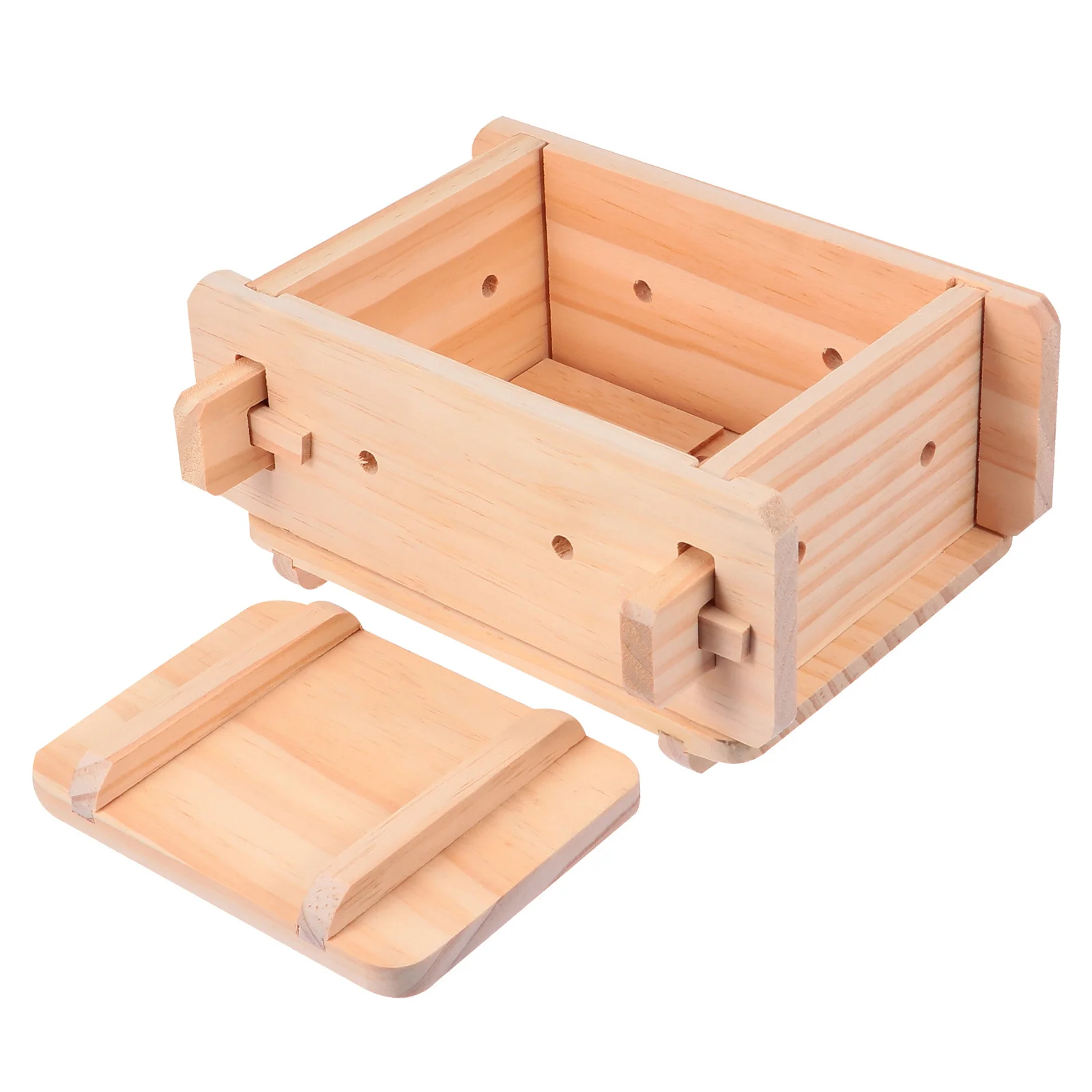 

Tofu Making Mold Kit Wooden Presser Box for DIY Tofu and Cheese at Home
