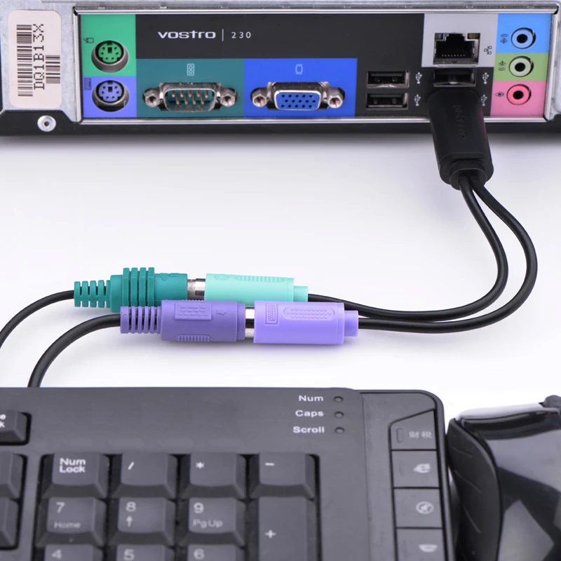UGREEN USB to PS/2 Cable 1 in 2 Out for Keyboard and Mouse 1 in 2 Out Male to Female Adapter Converter Hub