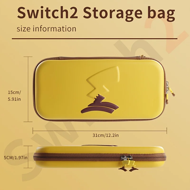 Switch 2ポータブル収納バッグ、耐久性のあるEVA素材、大容量、ダブルジッパー開閉のトラベルオーガナイザーに最適