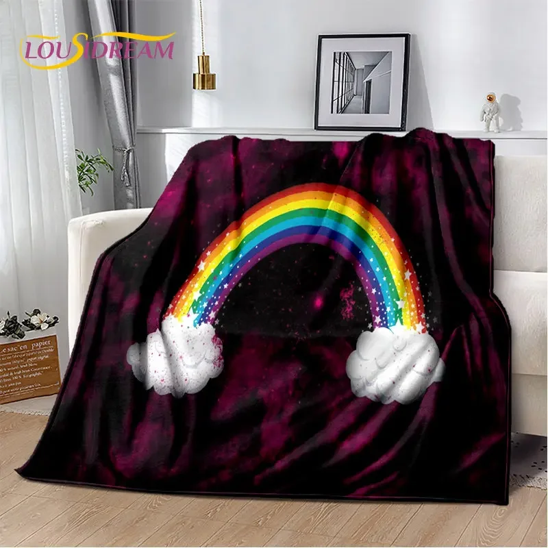 Rainbow Chromatic Colour Illusion Soft Plush Blanket,Flannel Blanket Throw Blanket for Living Room Bedroom Bed Sofa Picnic Cover