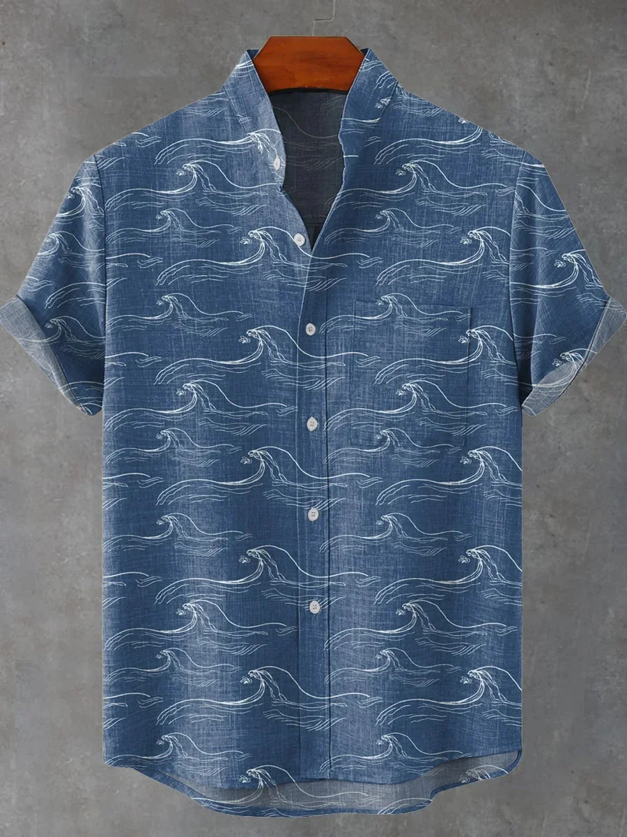 New Hawaiian shirt men's 3D printed high-quality men's clothing casual linen short-sleeved shirt fast delivery - Image 5