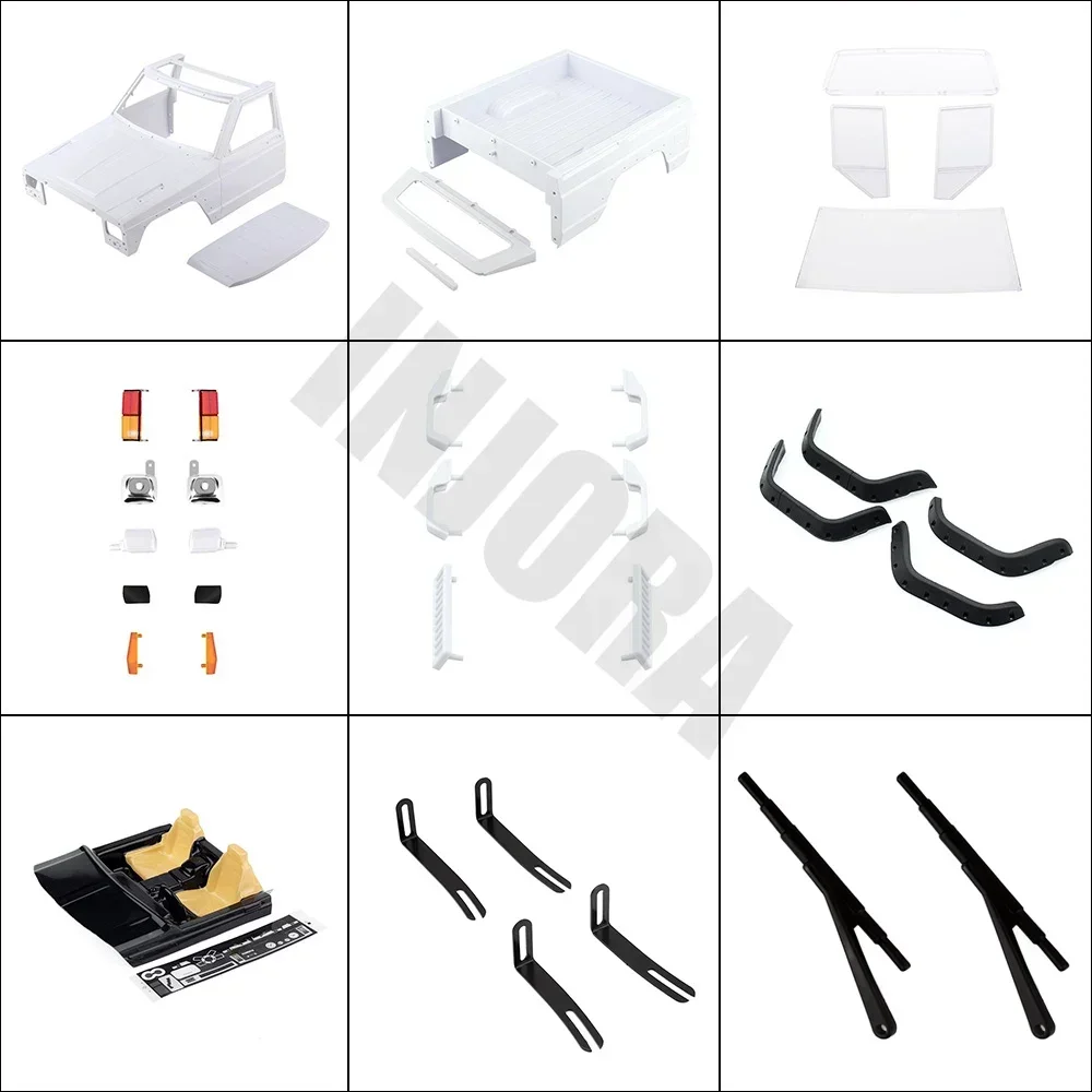 INJORA 313mm distancia entre ejes camioneta Cherokee cuerpo Shell Kit para 1/10 coche trepador de control remoto Axial SCX10 y SCX10 II 90046