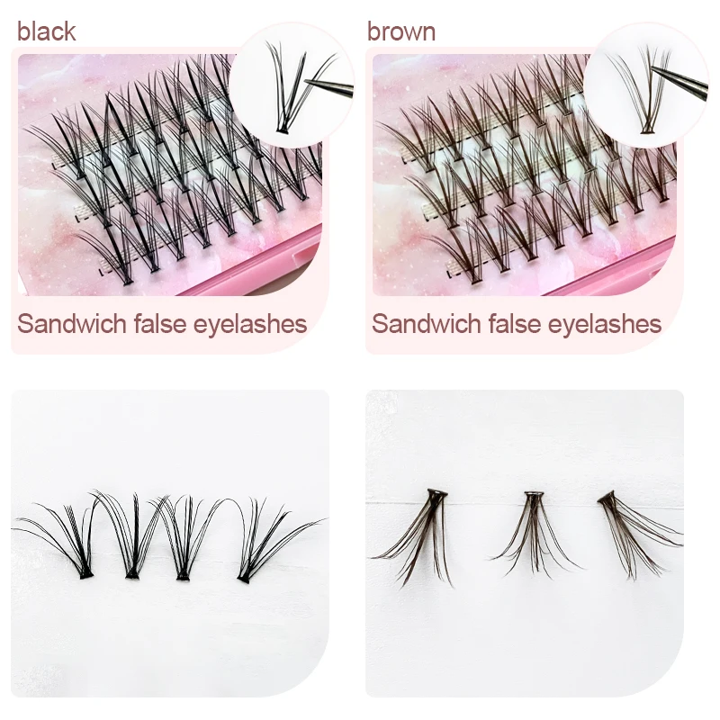 10D 20D 30D Cluster Lashes Volume Clusters Lashes DIY Extension Segmented Lashes Natural Individual Mink Eyelashes