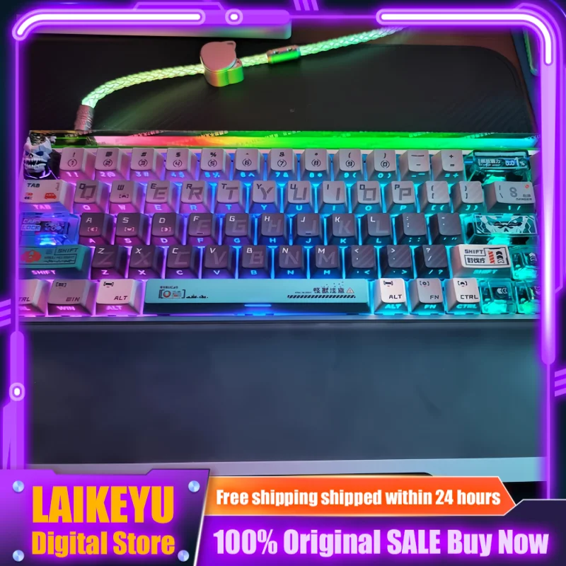 

Anime Monster No. 8 Theme Mechanical Keyboard Cherry Profile PBT+PC Keycap Translucent Custom PC Gaming Keyboard Gift