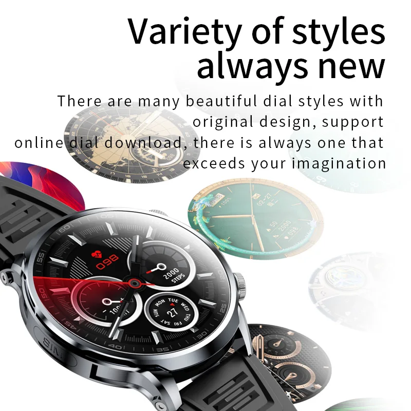 4G LTE GPS Wifi NFC SIM Card 1.95 INCH Smart Watch Men HD Camera 128GB ROM Storage Google Play Heart Rate Android Smart Watch