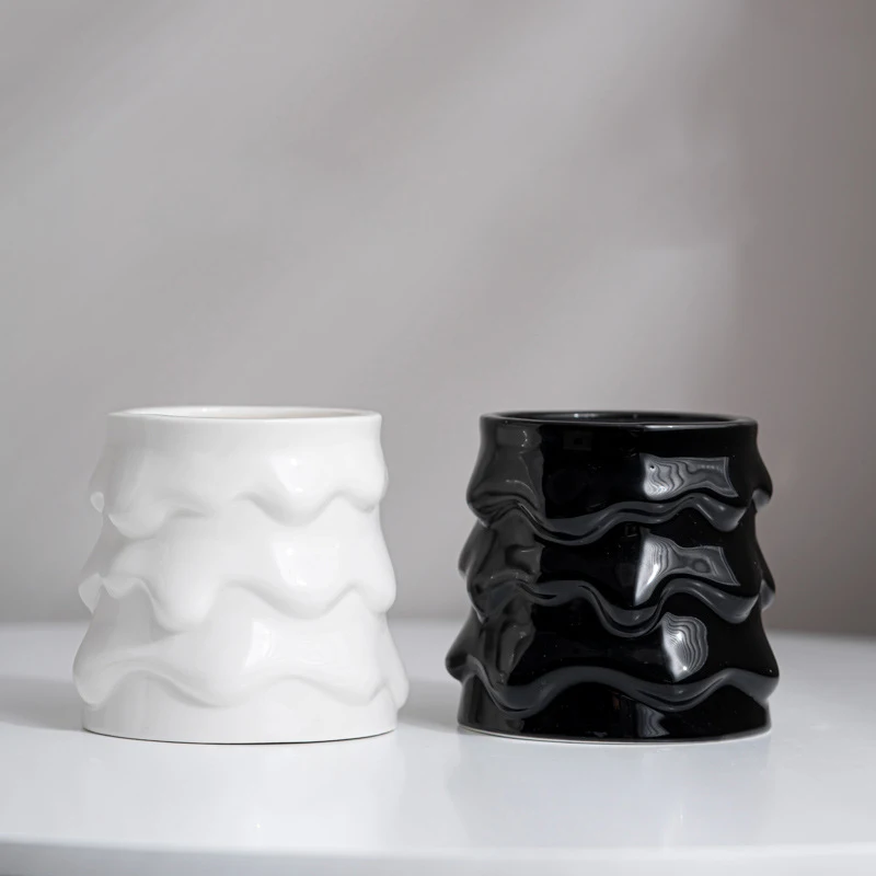 Northern Europe Empty Ceramic Candle Holders Matte Unique Candle Jar Decorations Ceramic Candle Vessel for Christmas Home Decor
