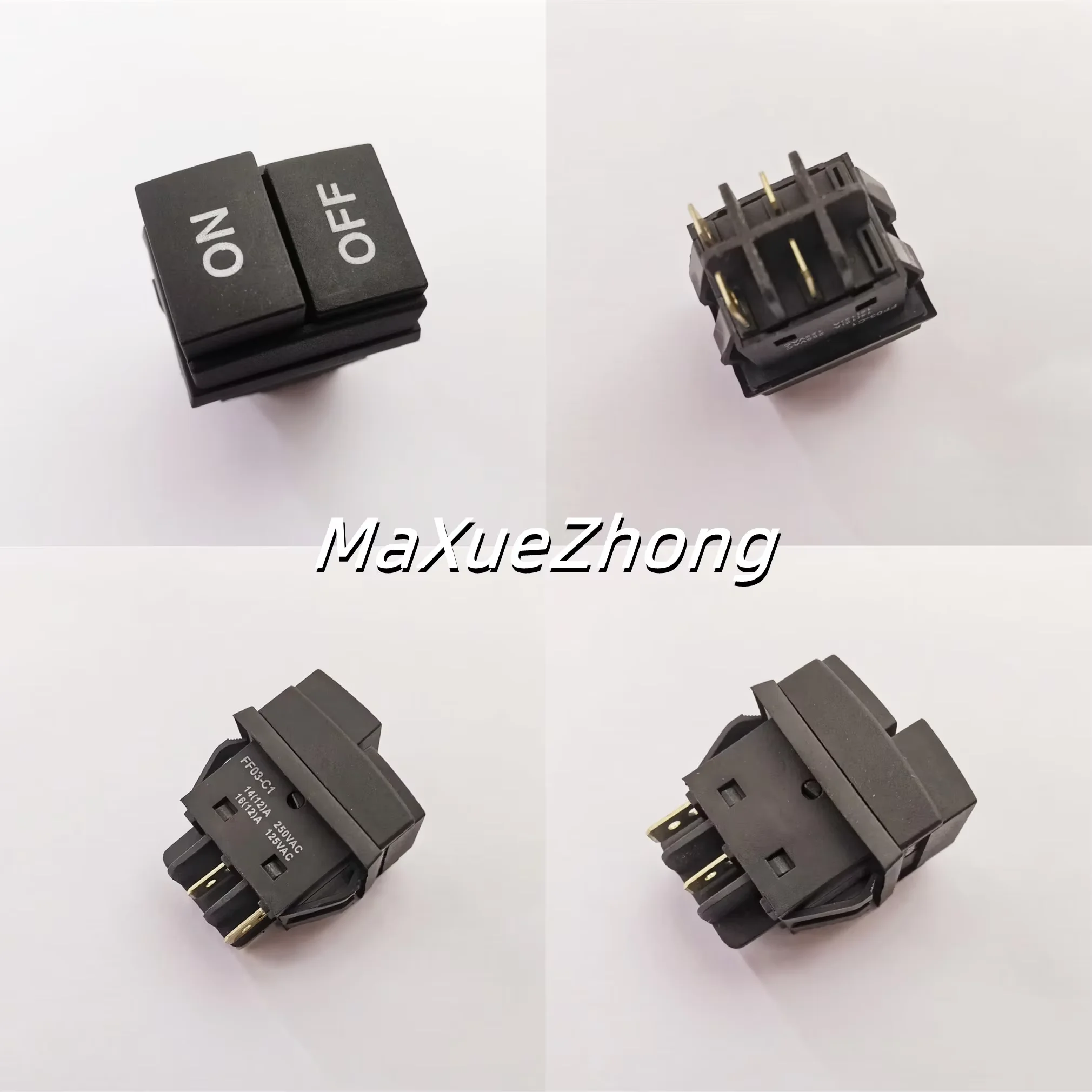 

Original new 100% FF03-C1 portable washing machine button switch 4pin 2gear red and green car washing 16A silver contact