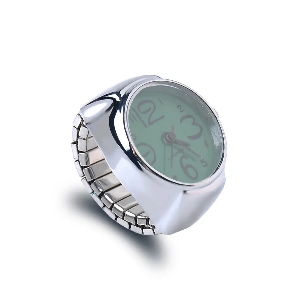 2pcs Ring Watch For Women Mini Quartz Watches Big Numbers Display Time Convenient Wearable Gift For Girls Finger Clock Accessory