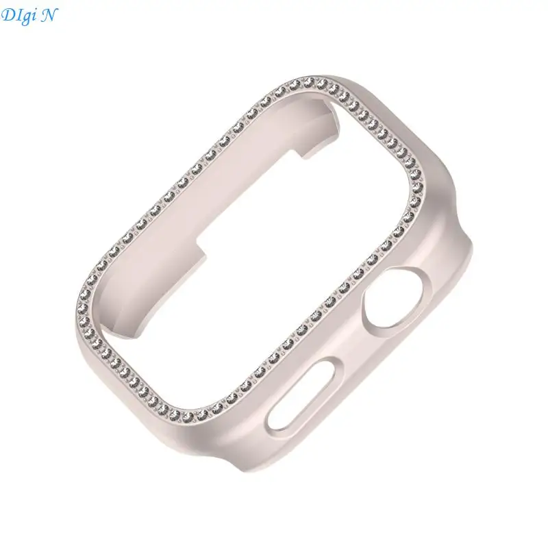 Fashionable Protective Shell For Dedicated Smartwatch Hollowed Single Line Rhinestoned Accent Anti Scratches R2LB
