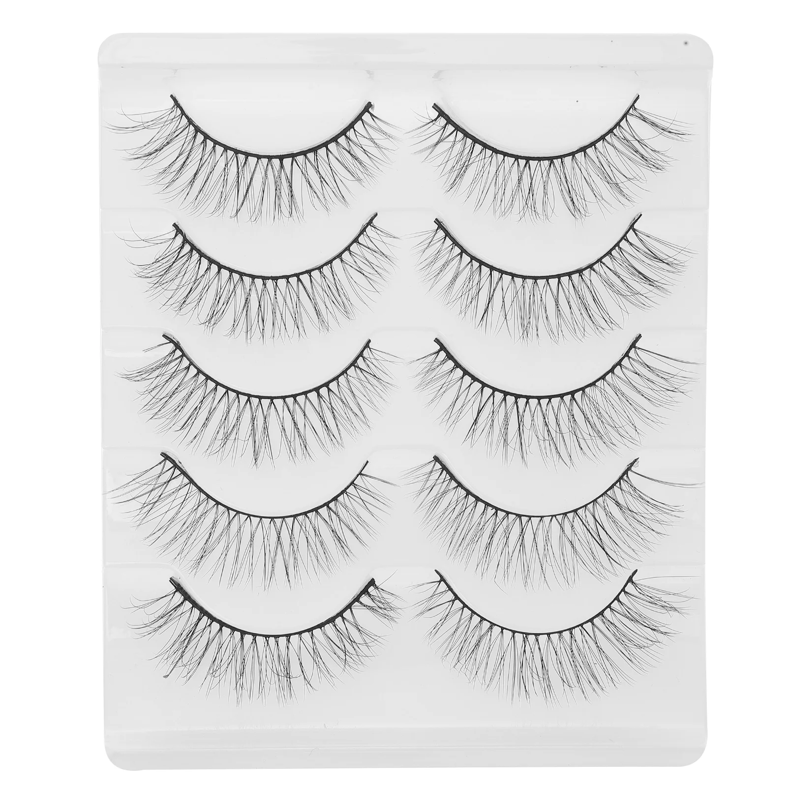 Faux-Cils Courts pour Femme, Fournitures de Mascara Magnétique, Fibre Chimique, Étanche, 5 Paires