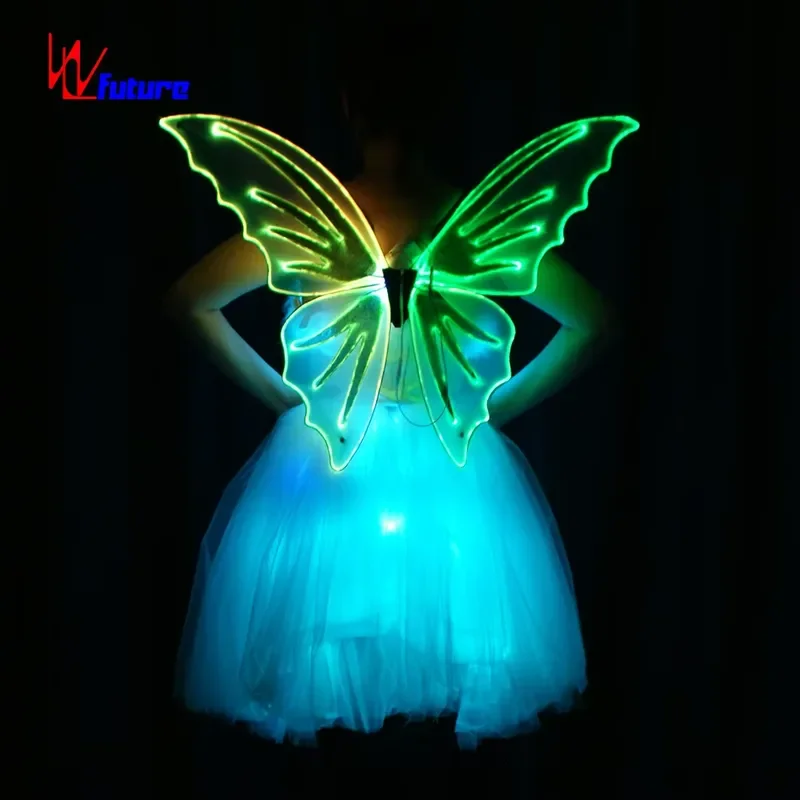 1 Remote Control Light Emitting Diode Butterfly Performance Suit Fiber Optic Dance Costume Children's Stage Dance Props