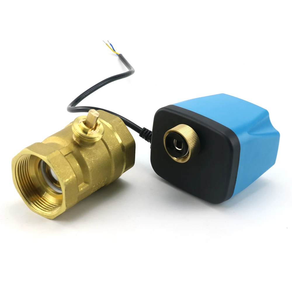 1/2 "3/4" 1 "2" صمام كروي بمحرك عادة مغلق/مفتوح DN15 DN20 DN25 DN32 2-سلك صمام الملف اللولبي الكهربائي النحاسي 220 فولت 12 فولت 24