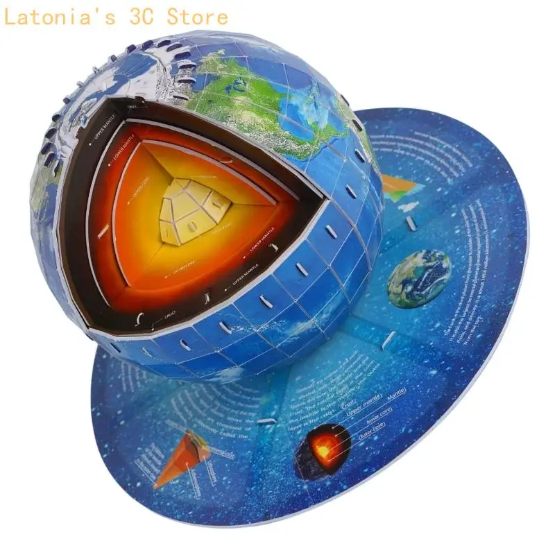 Educational Earth Internal Structure Model Geography Teaching Aid Assembly Paper Earth Structure Model For Student X3UB