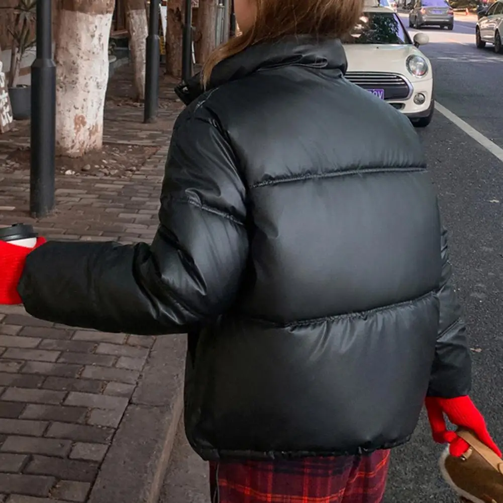 

New Women's Padded Jacket 2025 Winter Female Cotton Jacket High Collar Warm Bread Jacket Short Puffer Casual Parka Tops