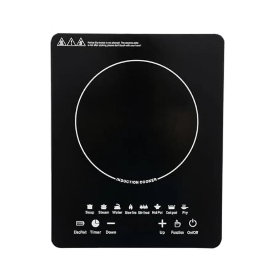 

Electric Induction Cooktop with LCD Display 8 Power Levels 60-240 Adjustable Temperature Timer Pre-Setting Stainless Steel Surf