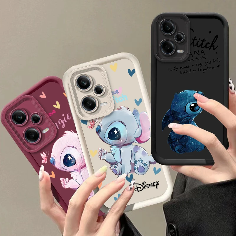 Disney Angie Stitch For Redmi Note 13 12 11T 11S 11E 10S 10T 9 8 7 Pro Plus Lite Eye Ladder Phone Case