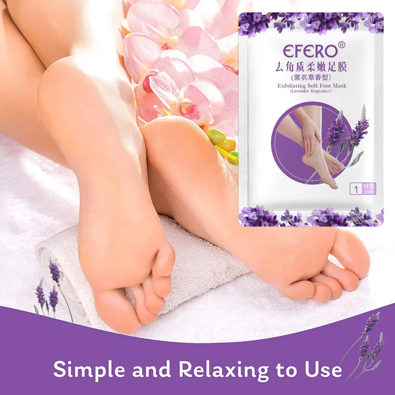 Foot Peel Mask,Exfoliator Peel Off Calluses Dead Skin Callus Remover,Foot Mask for Dry Cracked Feet,Foot Peel Mask with Lavende