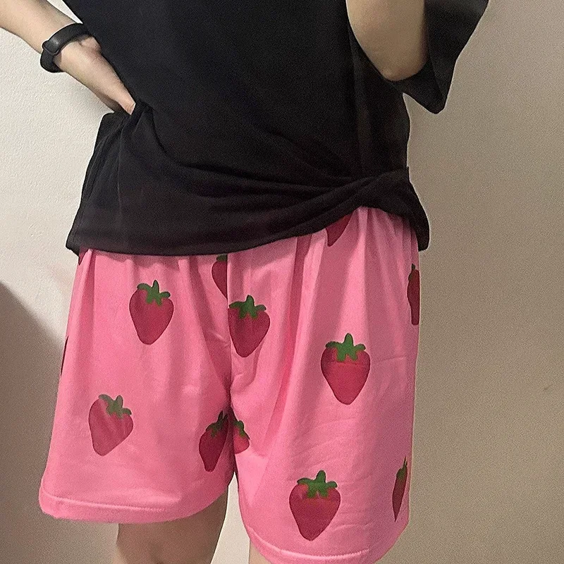 Pink Strawberry Short Pants 2024 Kids Clothes Anime GINTAMA Sakata Gintoki Cosplay Costume Unisex Carnival Party Trunks Clothes