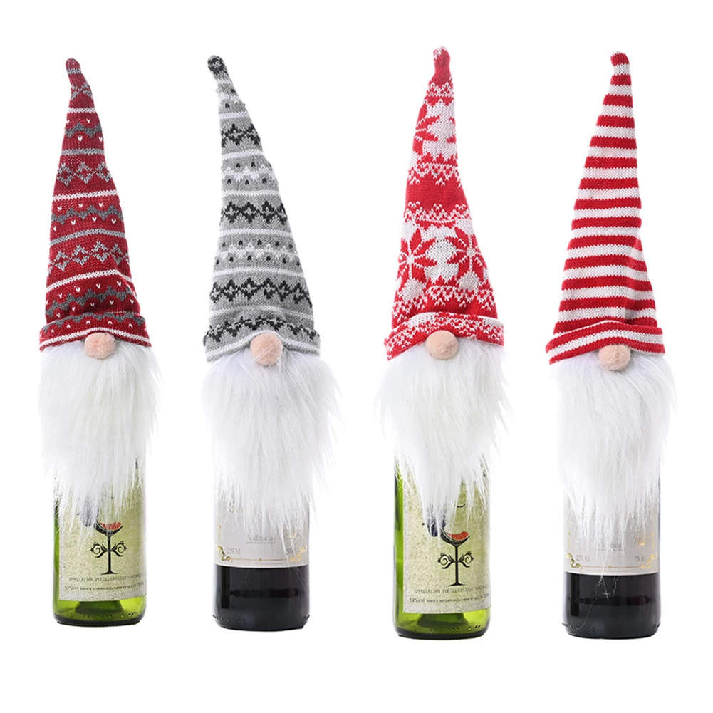 2022 Gnomes Doll Wine Bottle Toppers For Christmas Decoration For Table Decor Adornos De Navidad