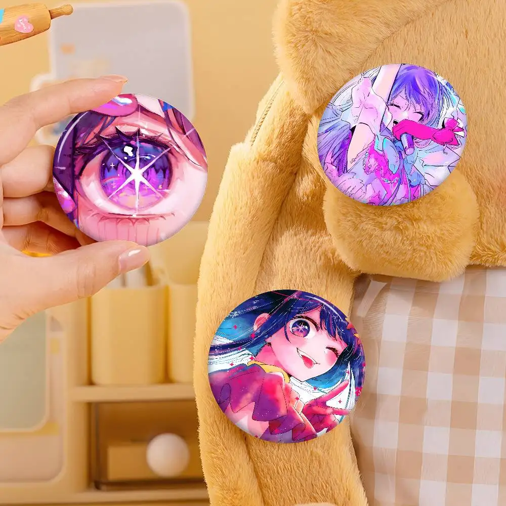 A-Ai-Hoshino Oshi-no-Ko Idol Anime Button Pin Handmade Brooch for Clothes Cartoon Badge Backpack Decoration Jewelry Accessories
