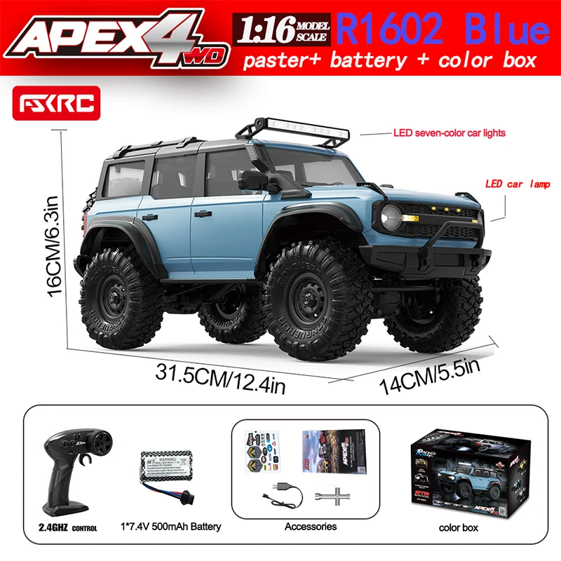 HB-R1609 1/16スケールの4WD RCクローラー HB-R1609 1:16 Land Rover Defender RC Crawler 4WD – 2.4GHz, 30 min