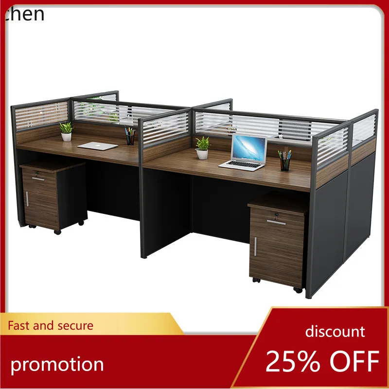 ZML Staff Office Desk and Chair Set Simple Modern Office Partition Single Person Workstation Computer Desk