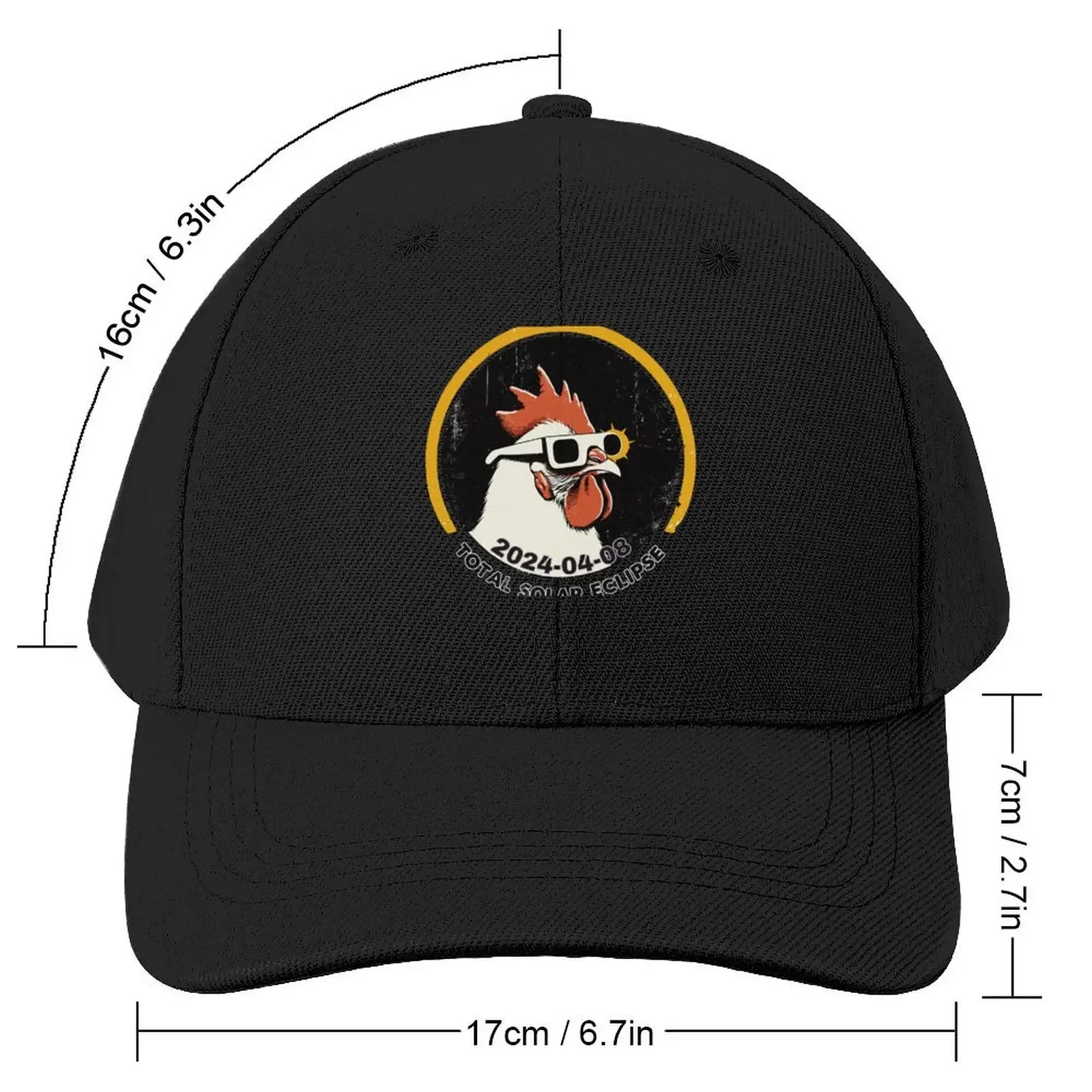 Cool rooster Total solar eclipse 2024 Baseball Cap Luxury Brand Military Tactical Cap Hat Beach Trucker Hats For Men Women's