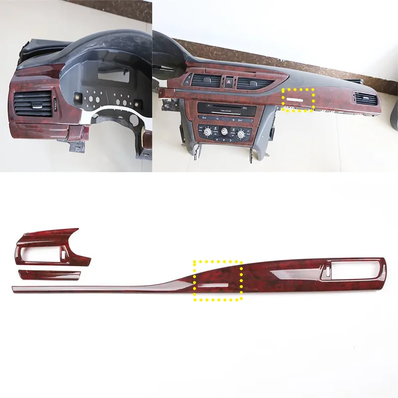 LHD For Audi A7 4G8 2009-2018 ABS Agate wood grain Car Front Dash Air Vent Grille Center Console Air Outlet Interior Accessories