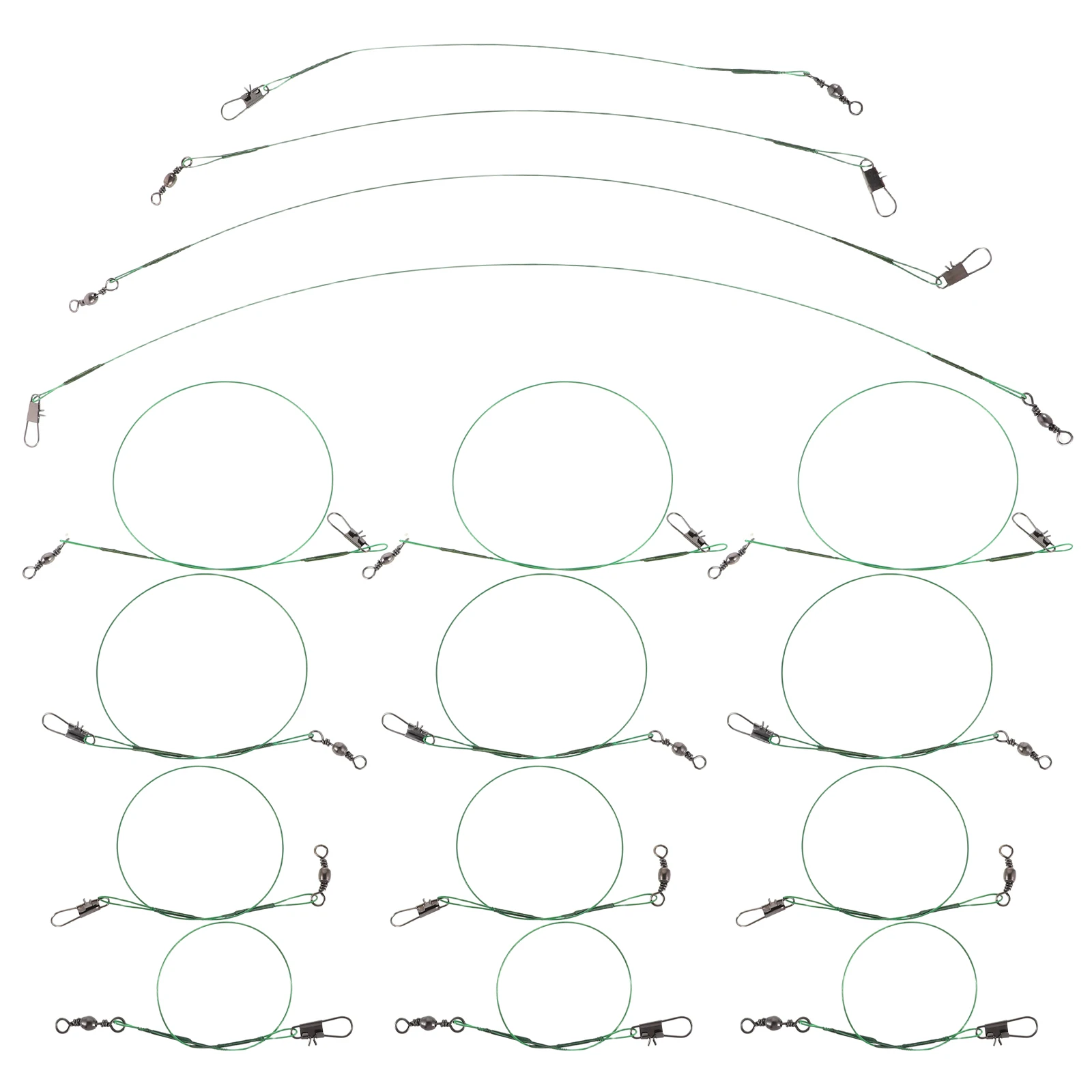 

Luya Anti-bite Wire Fishing Leaders with Swivels Line Steel Crimps for Dedicated
