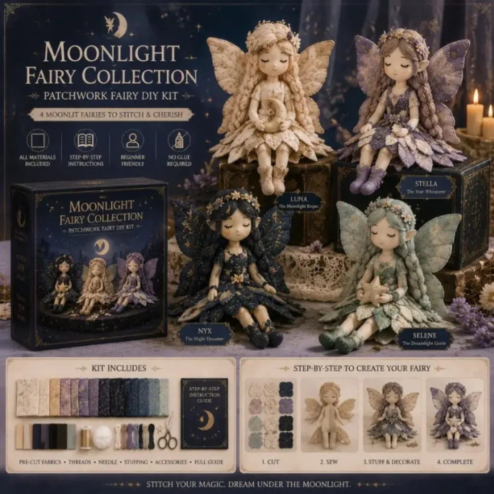 Pre-cut Fabric Flower Fairy Handmade Patchwork DIY Kit with Guidance Cotton-filled Fairy Elf Patchwork Sewing Set Handmade