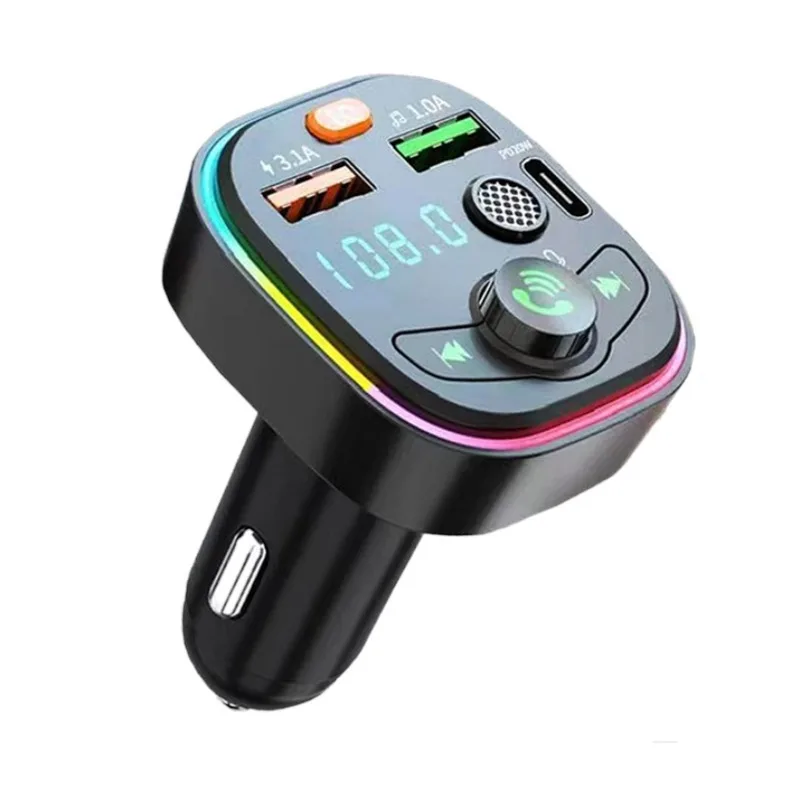 Q6 Multifunction Bluetooth Car Adapter MP3 Player Compatible 5.0 FM Transmitter Music U Disk Supplies Dual USB Fast Charger