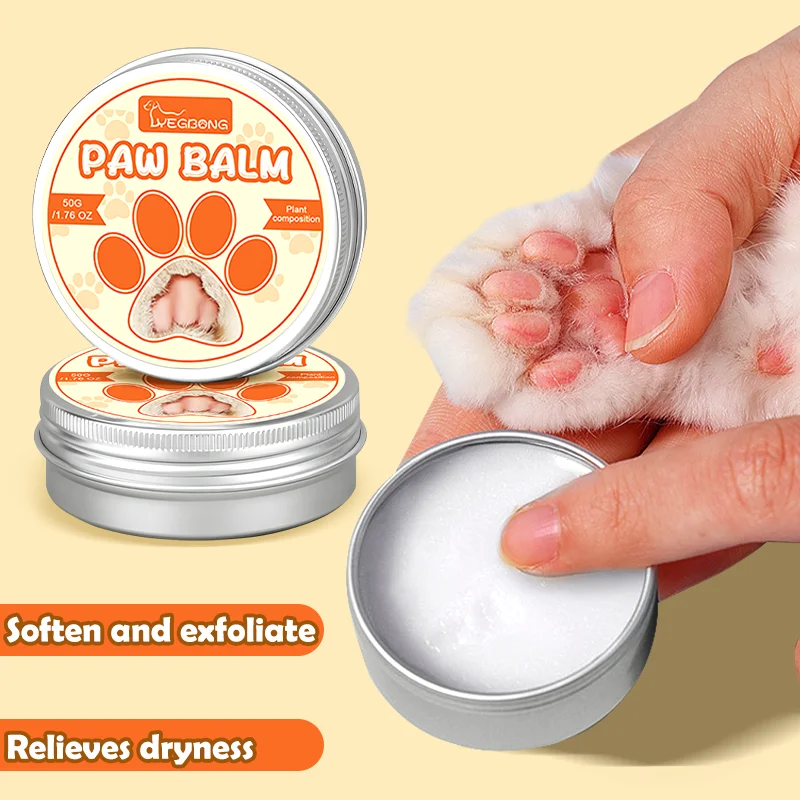 50g Pet Moisturizing Claw Balm Cat Dog Paw Protective Cream Portable Pet Nose Protector Pet Care Crack Feet Repair Supplies