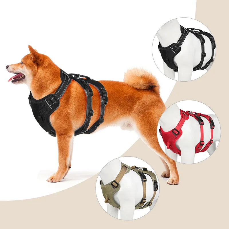 

Dog Harness Medium-Sized Dog Harness For Dogs Reflective Strips For Outdoor Pets Prevent Breaking Away Dog Harness Accessories