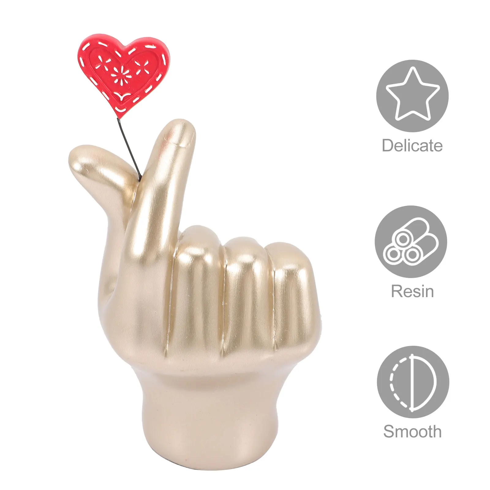 

Love Shaped Resin nament Hand Sculpture Home Decor Bedroom Desktop Crafts Modern Statue For Office Library Mantelpiece