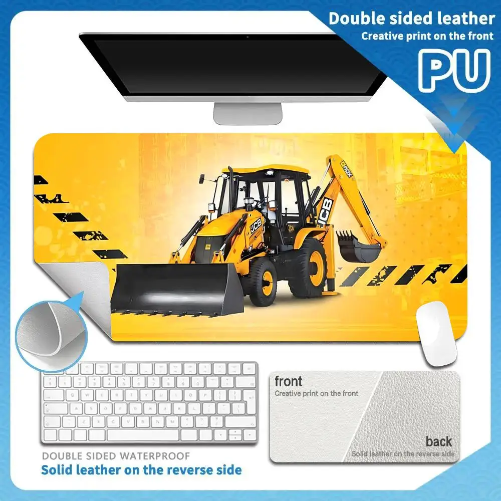 JCB Gaming Mouse Pad PU Leather shipping Desk Protector Mat Large Size Office Waterproof 80x40cm XXL Desktop Mouse Mat