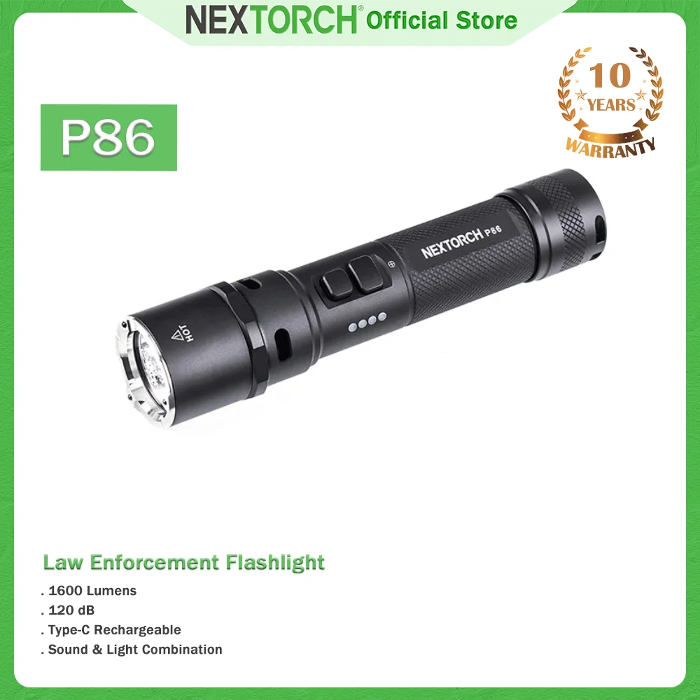 Nex torch p86 1600 Lumen Taschenlampe, LED, taktische Taschenlampe, wiederauf ladbare leistungs starke Lampe, für Camping, Angeln, Außen beleuchtung, Jagd